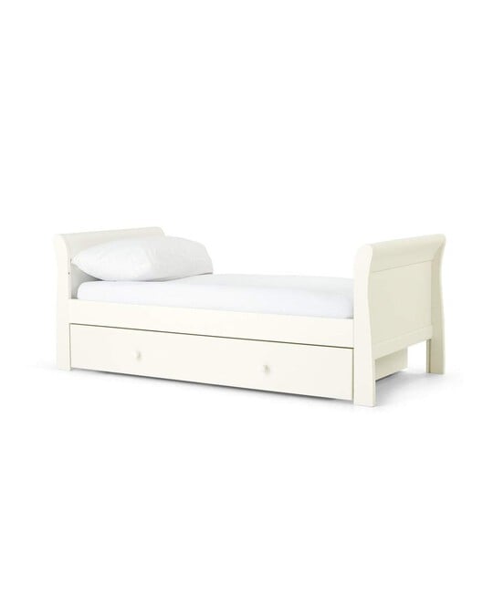 Mia 4 Piece Cotbed with Dresser Changer, Wardrobe, and Premium Dual Core Mattress Set - White image number 4